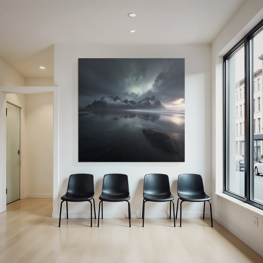 Polarlicht Dramatische Landschaft Rugged Mountains Wolken Und Reflexionen | Fjorde und Gletscher | Landschaften