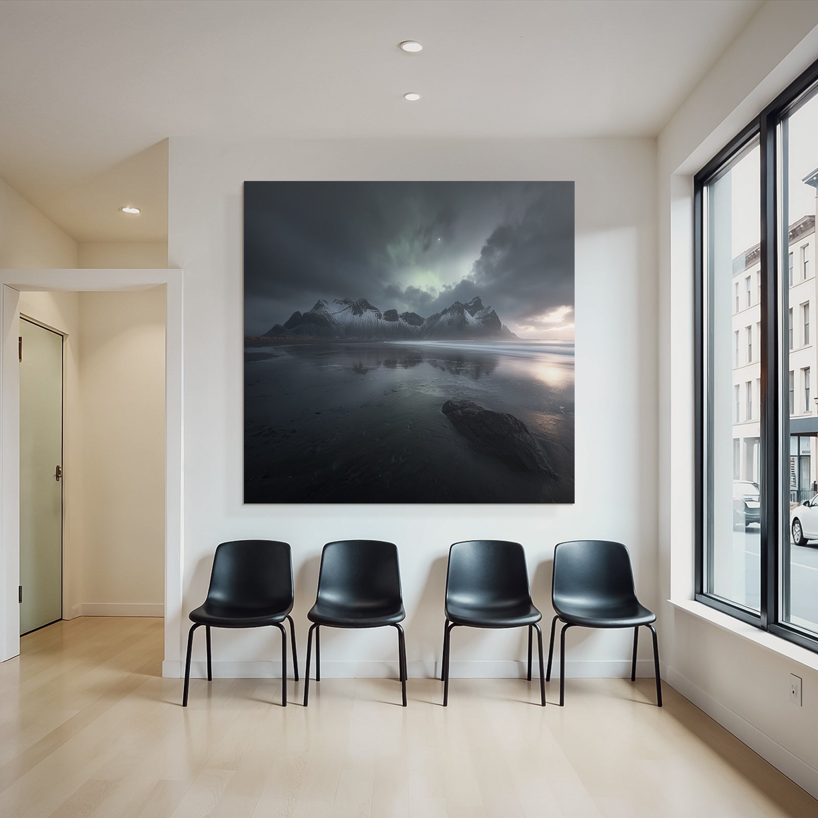 Polarlicht Dramatische Landschaft Rugged Mountains Wolken Und Reflexionen | Fjorde und Gletscher | Landschaften