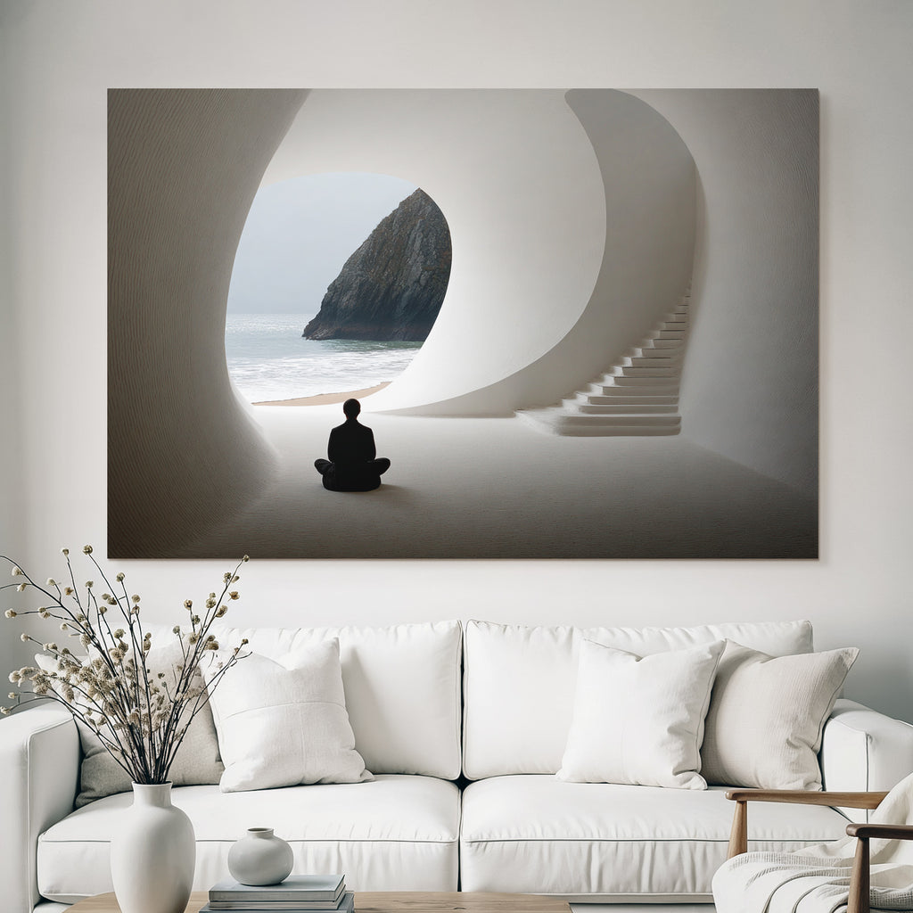 Yoga Meditation Serene Architectural Space Meditation Coastline Tranquility | Yoga und Meditation | Themen und Hobbys