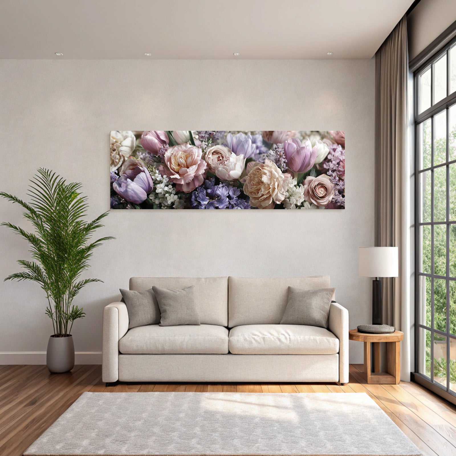 Nahaufnahme Vielfältiger Mit Tulpen Und Pfingstrosen Zarten Farben