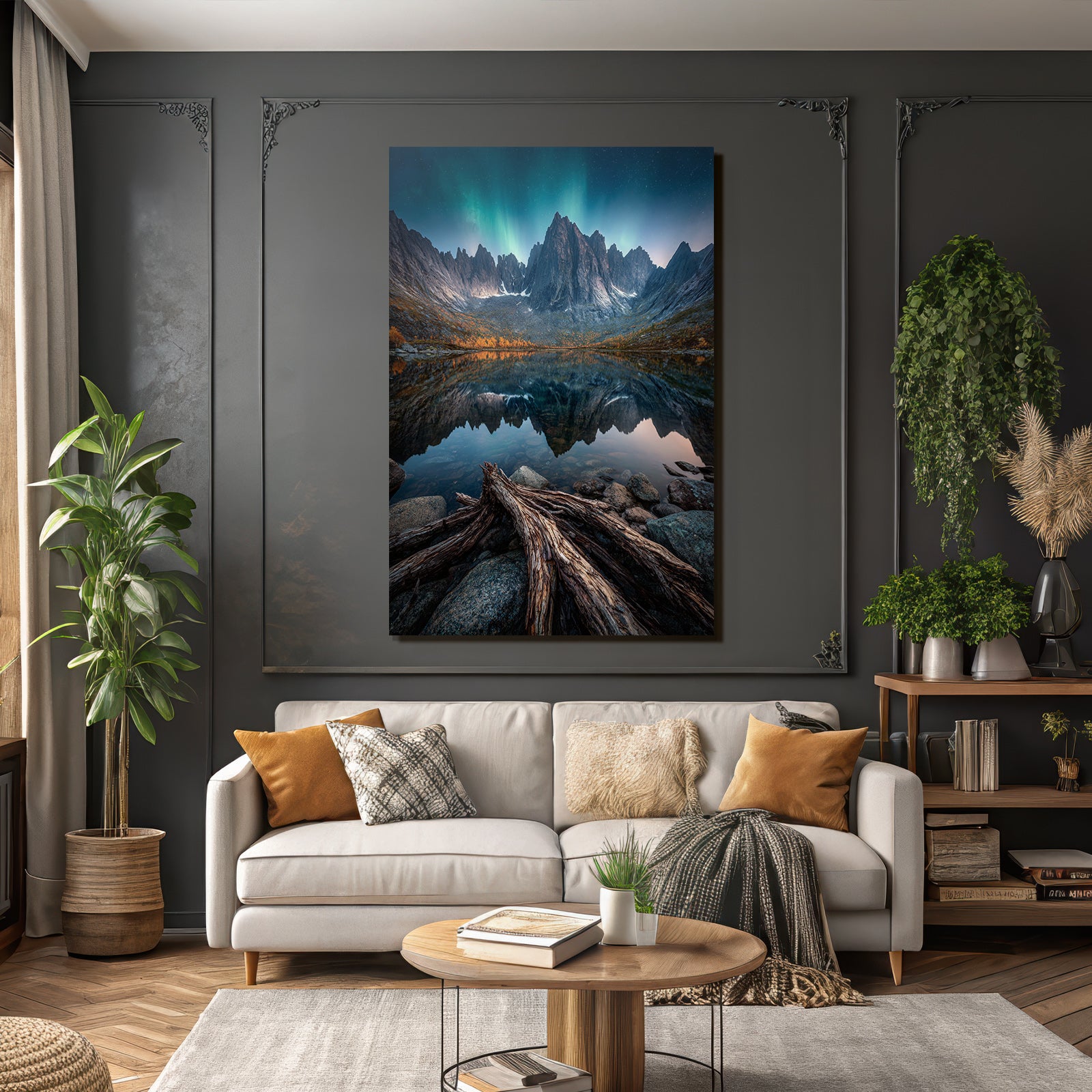 Polarlicht Traumhafte Natur Landschaft Bergrefl Action See Mit Norlicht | Fjorde und Gletscher | Landschaften