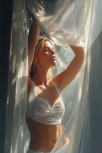 Elegante Und Graciöse Pose Dreamy Atmosphäre | Aktkunst und Sinnlichkeit | Menschen und Emotionen