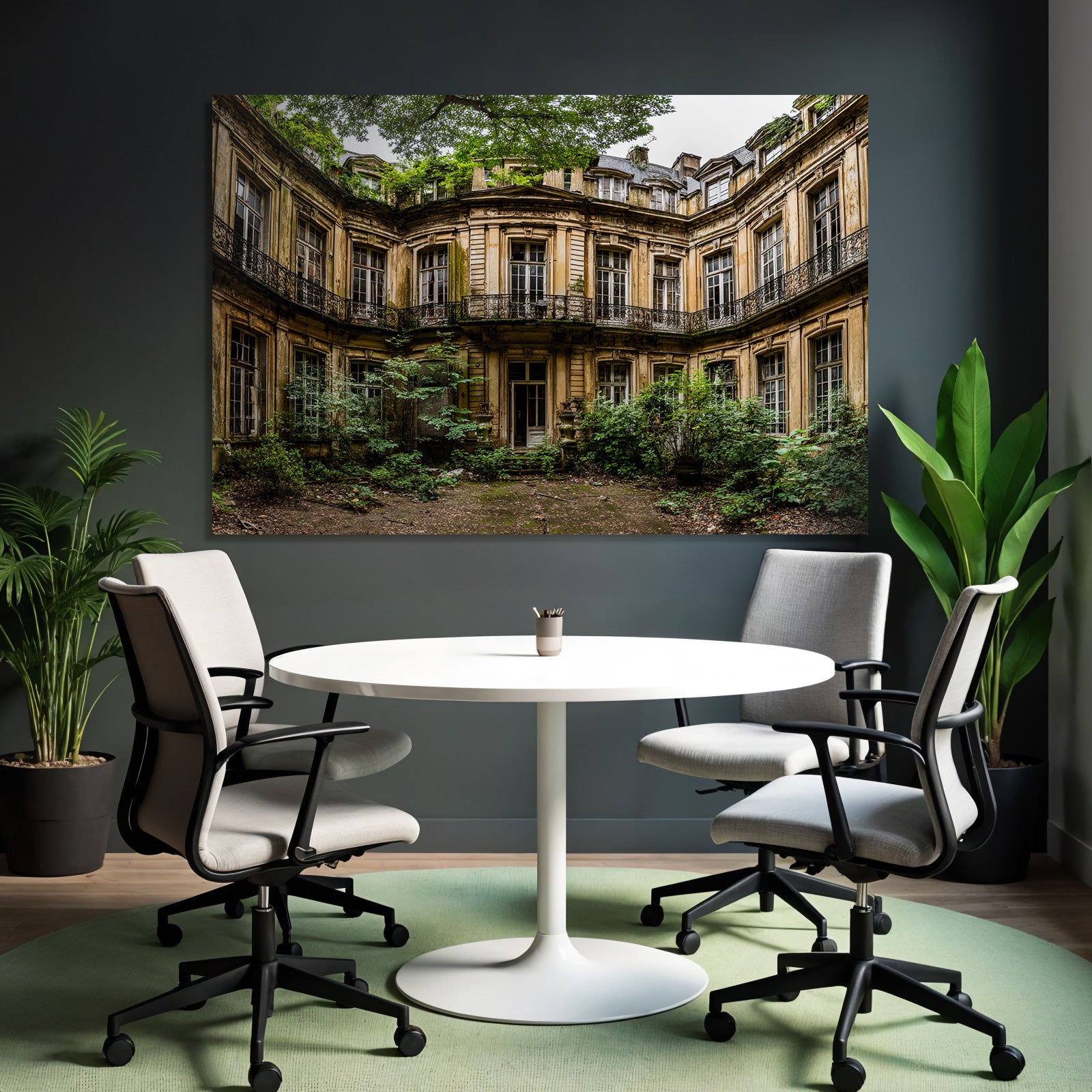Verlassenes Innenhof Eines Historischen Gebaudes Mit Pflanzen Und Decay | Lost Places | Architektur