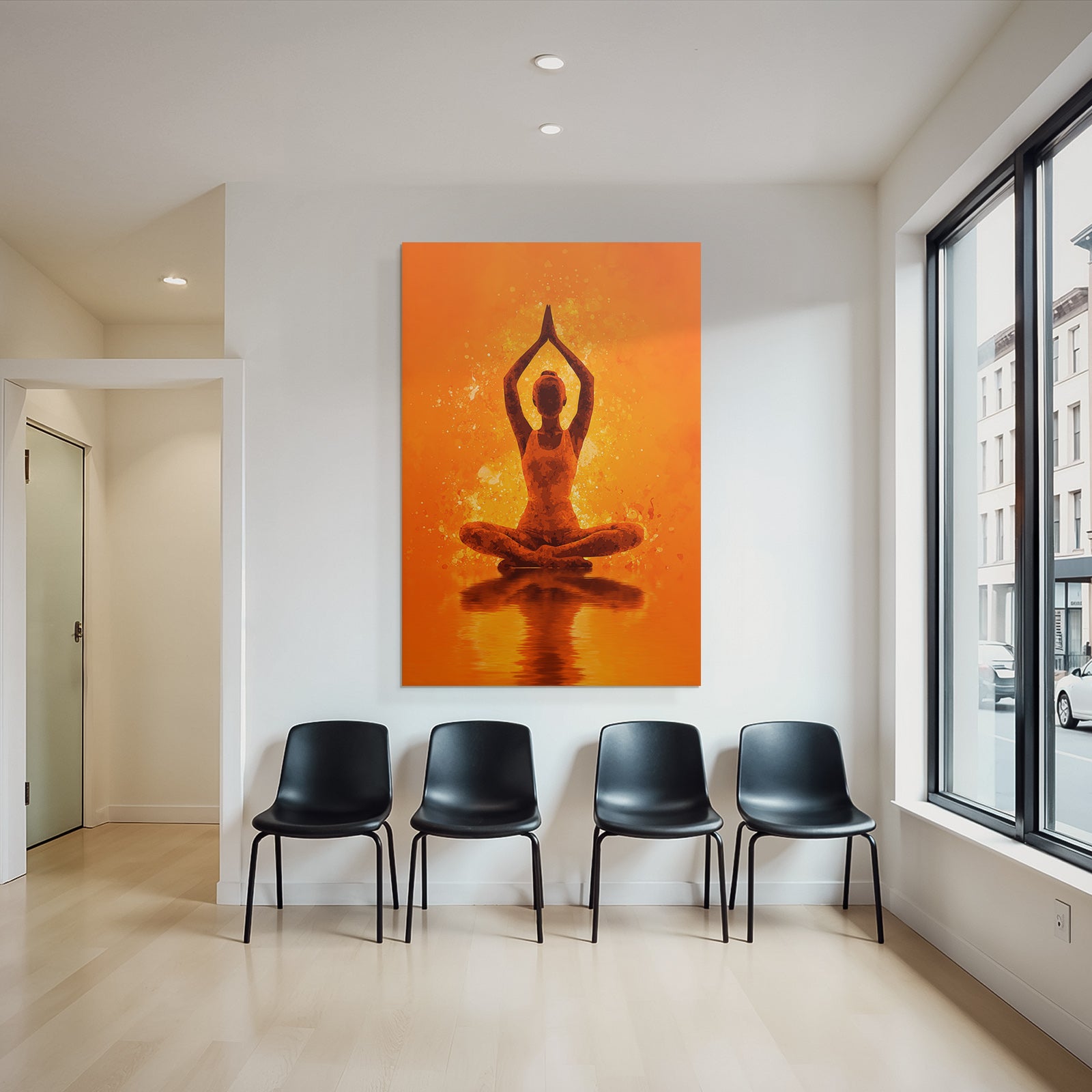 Yoga Meditation Meditierende Figur Im Orangen Hintergrund Ruhige Spiritualität | Yoga und Meditation | Themen und Hobbys