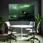 Polarlicht Grosser Schlange Um Driftwood Mit Grüner Aurora Im Hintergrund | Fjorde und Gletscher | Landschaften