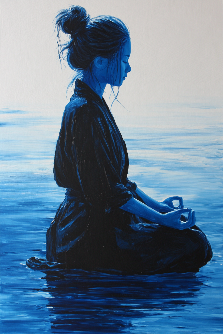 Yoga Meditation Frau In Meditativer Posen Auf Dem Wasser Meditation Introspektion | Yoga und Meditation | Themen und Hobbys