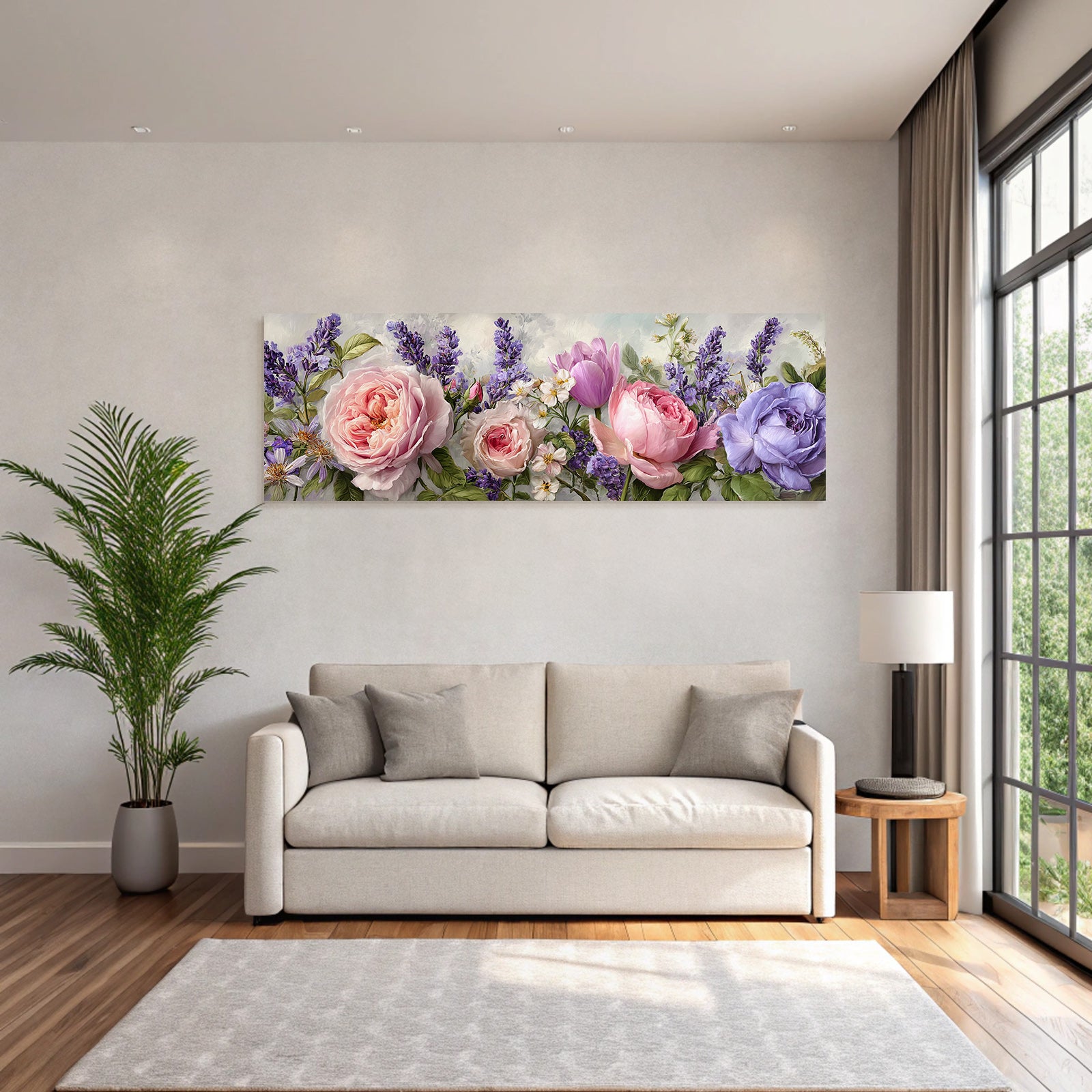 Kunstwerk Mit Pfingstrosen Tulpen Und Anderen Blüten