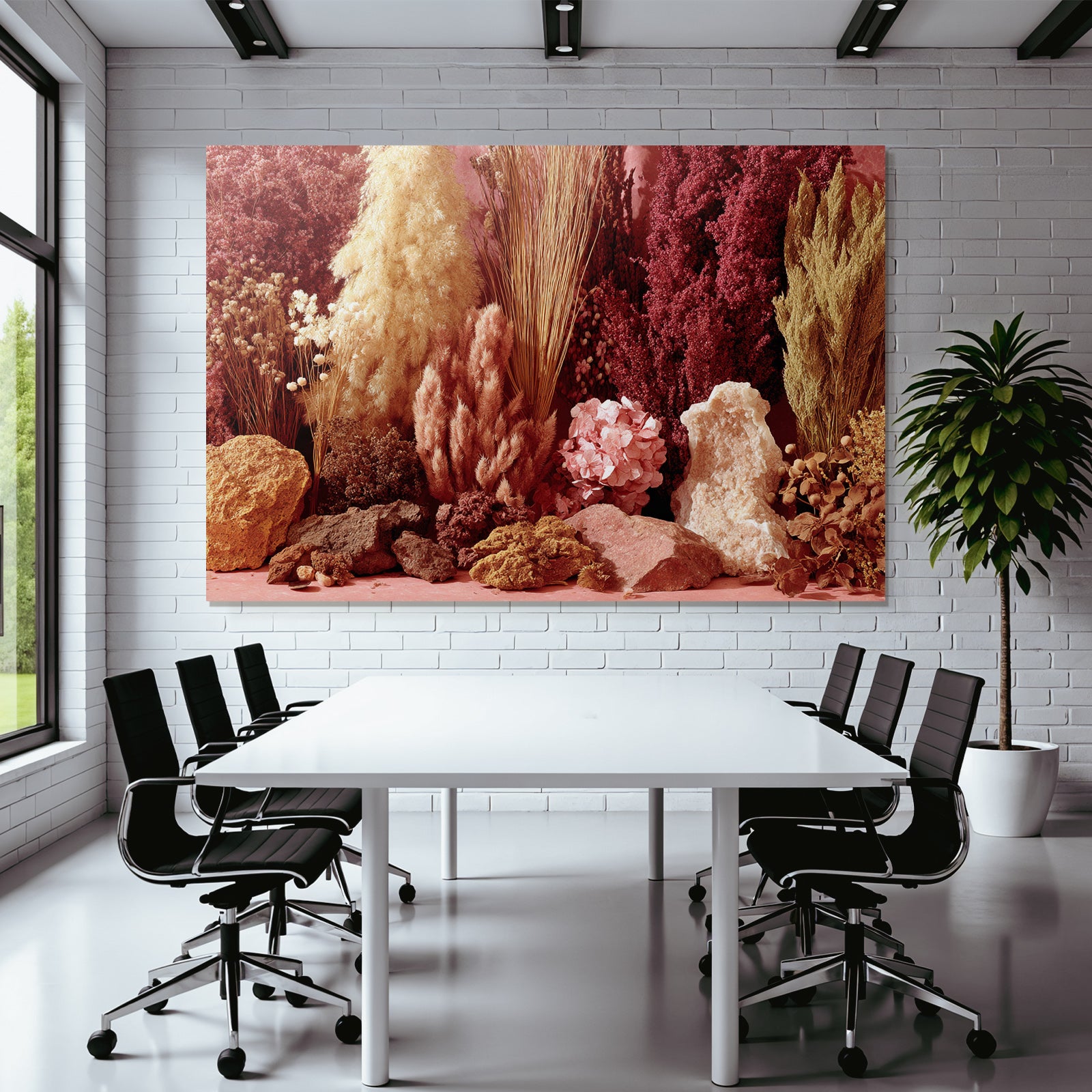 Trocken Retro Flowers Ästhetische Arrangement Getrocknete Blüten Naturmaterialien Folien Und Steine