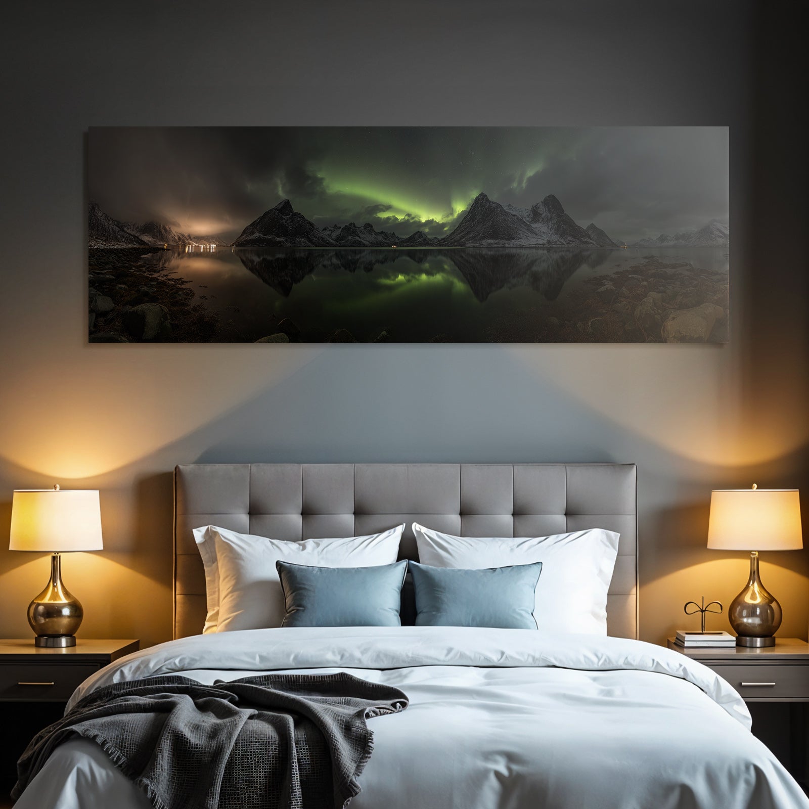 Polarlicht Aurora Borealis Mountains Water Night Landscape Scenery Germany | Fjorde und Gletscher | Landschaften