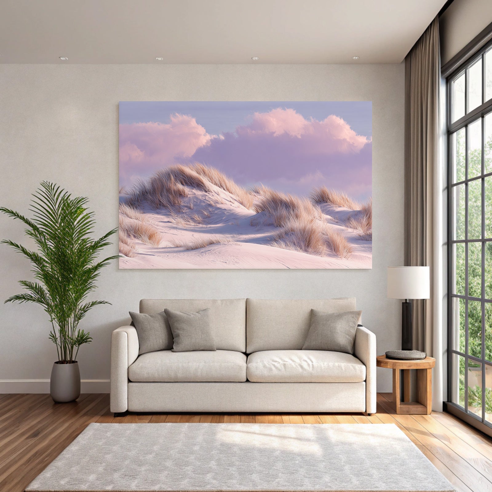 Ruhige Sanddünenlandschaft Mit Wolken Im Pastellfarbton | Duenen und Heide | Landschaften