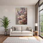 Pastell Stillleben Mit Rosen Und Tulpen Im Unschärfenhintergrund