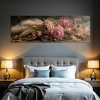 Trocken Retro Flowers Florale Anordnung Mit Rosen Und Getrockneten Pflanzen Elegant Kunstvoll