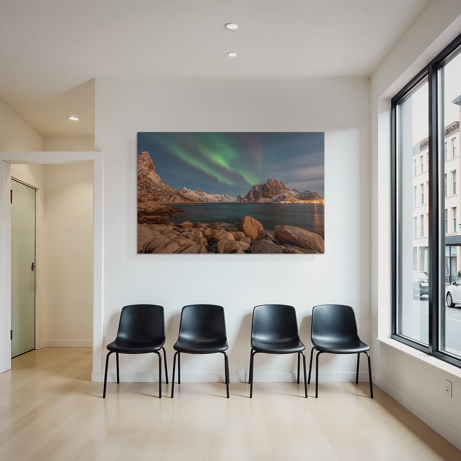 Polarlicht Schöne Landschaft Mit See Und Norlicht In Den Polarregionen | Fjorde und Gletscher | Landschaften