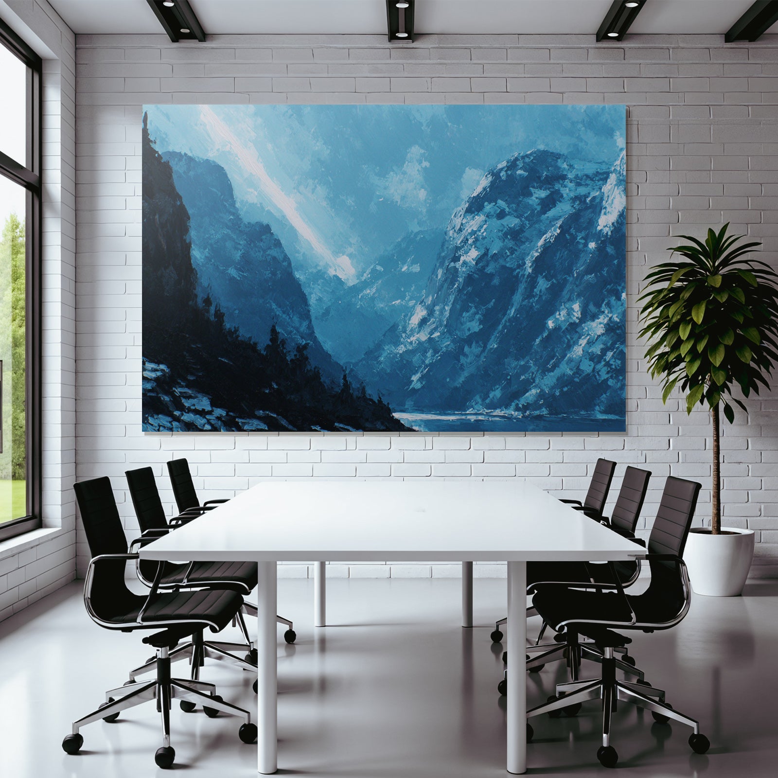 Polarlicht Berglandschaft Mit Blaüm Himmel Und Rosen Landschaft Herbstmalerei | Fjorde und Gletscher | Landschaften