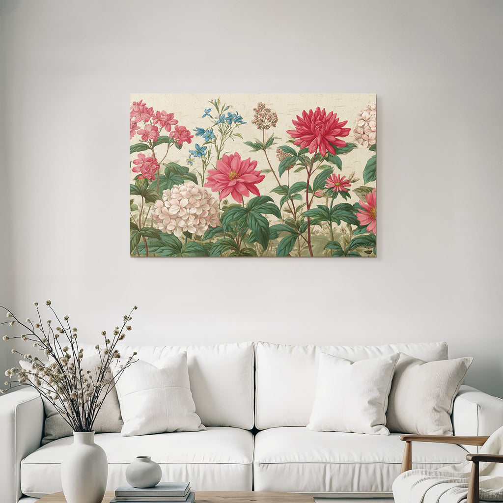 Botanische Illustration Farbenfrohe Blüten Wunderschone
