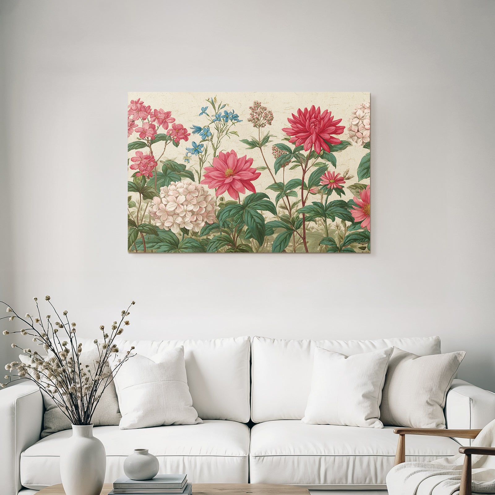 Botanische Illustration Farbenfrohe Blüten Wunderschone