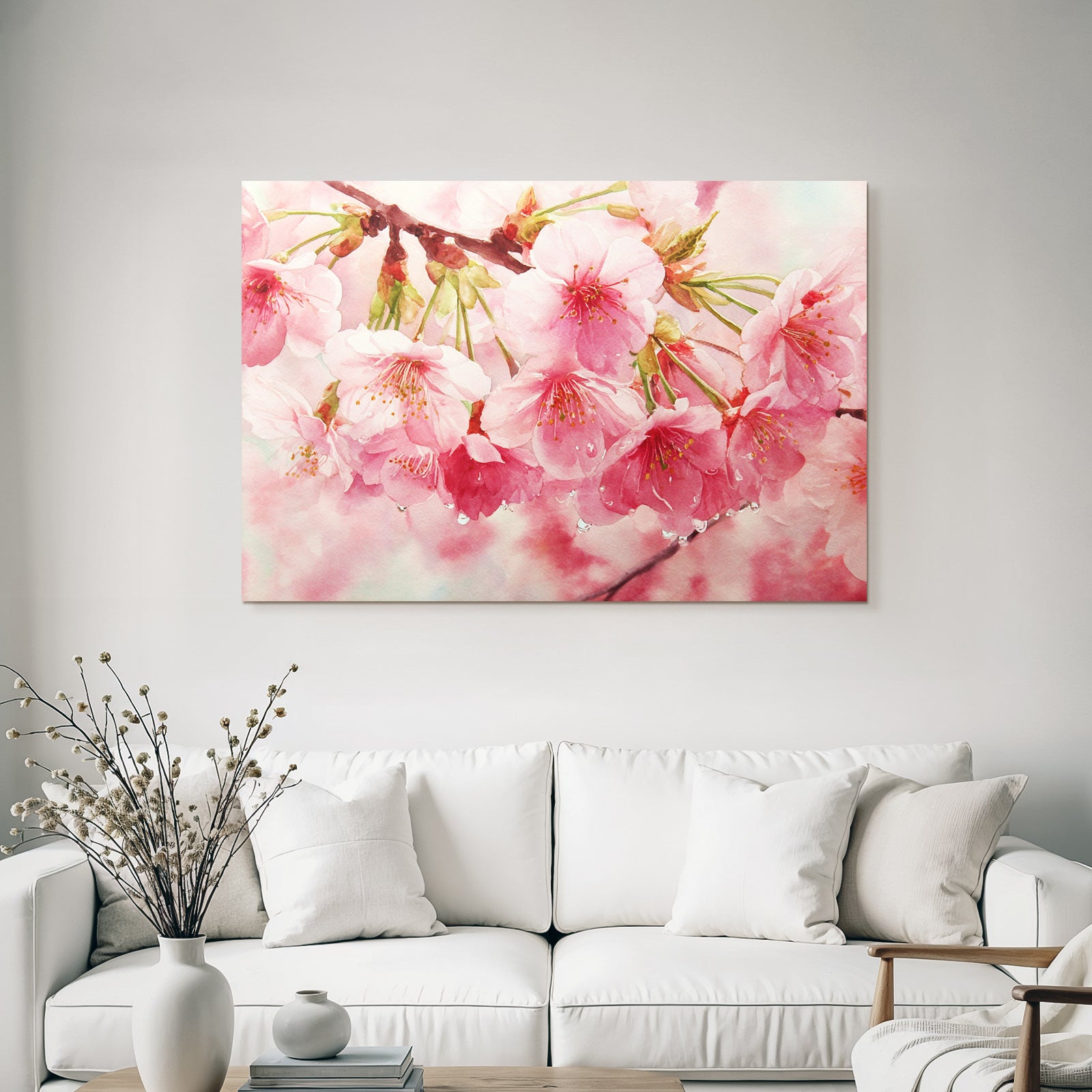 Aquarell Von Kirschblüten Im Frühling