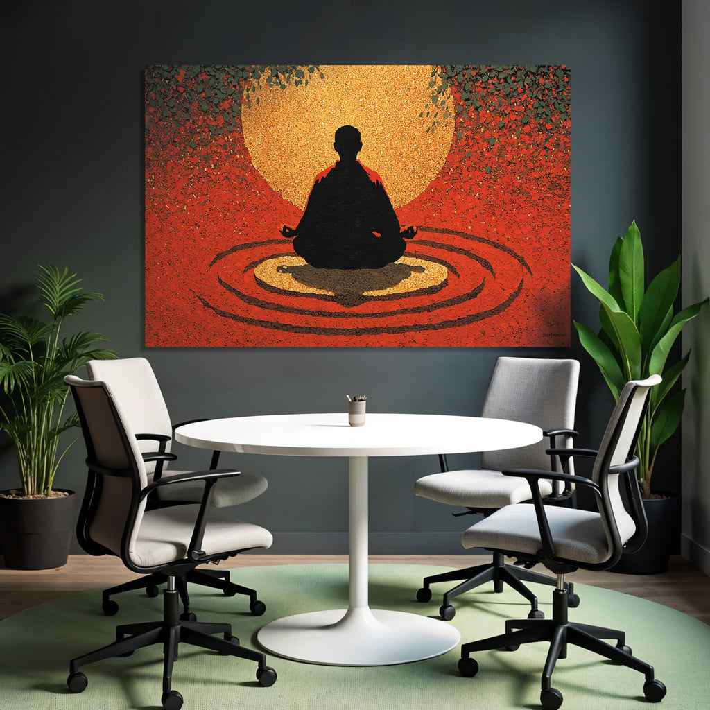 Yoga Meditation Meditierender Mensch Hintergrund Rot Gold Harmonie Balance | Yoga und Meditation | Themen und Hobbys