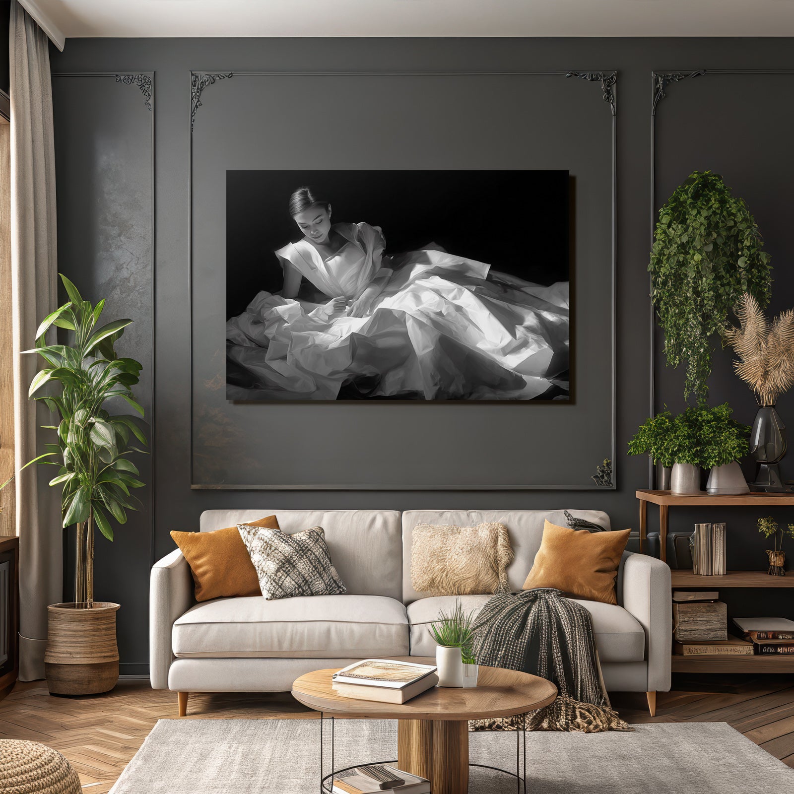 Person In Fliessendem Gewae Kleid Portrait Mode Kunst | Aktkunst und Sinnlichkeit | Menschen und Emotionen