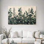Stilisierte Botanische Pflanzenillustration Mit Texturiertem Hintergrund