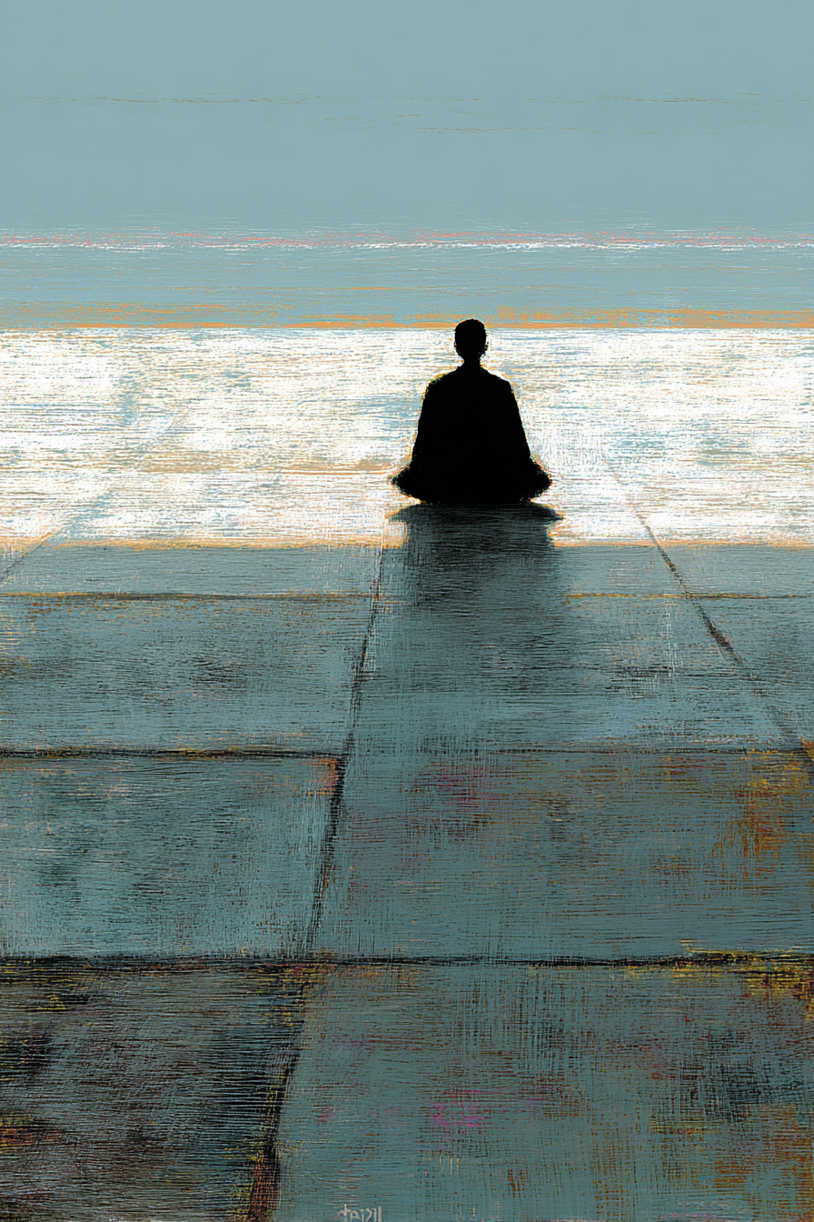Yoga Meditation Meditierende Person Im Licht Silhoütte Reflexion Und Ruhe | Yoga und Meditation | Themen und Hobbys