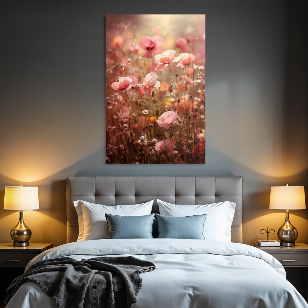 Zarte Rosa Mohn Im Feld