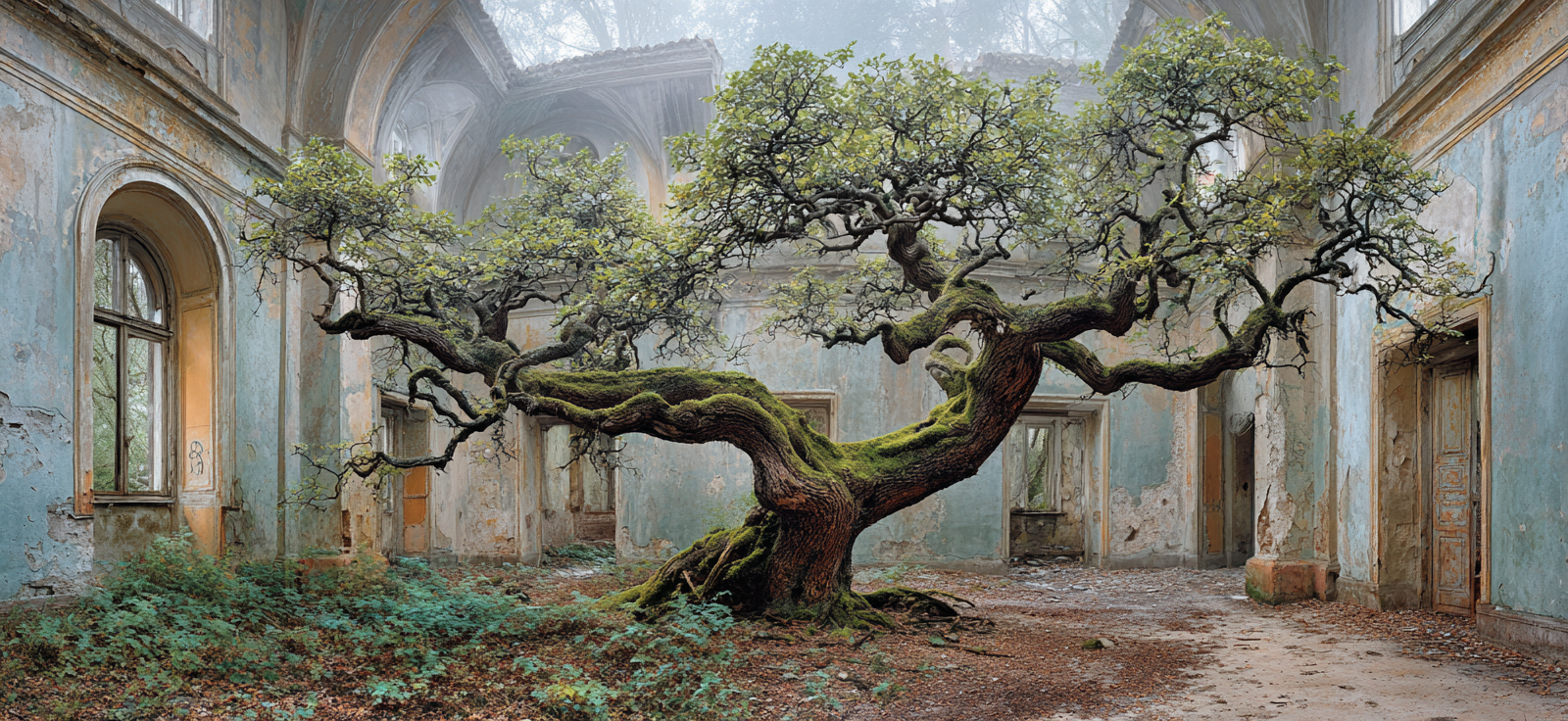 Verlassene Gebaeude Mit Baum Natur Reclaimt | Lost Places | Architektur