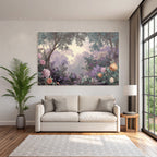 Traumhafte Pastelllandschaft Mit Rosen Und Flieder