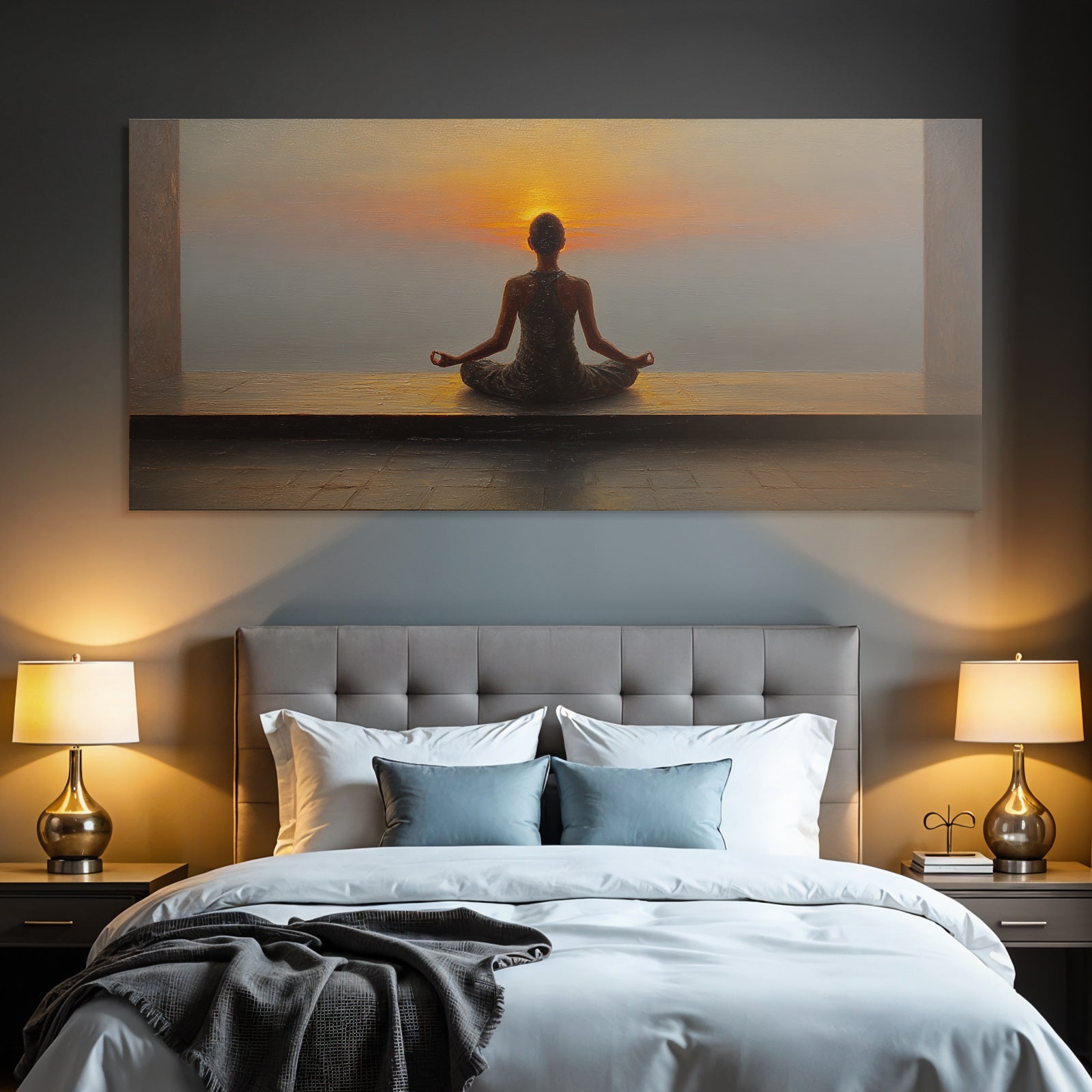 Yoga Meditation Meditierender Mensch Bei Sunset Frieden Innenleben Naturschönheit | Yoga und Meditation | Themen und Hobbys
