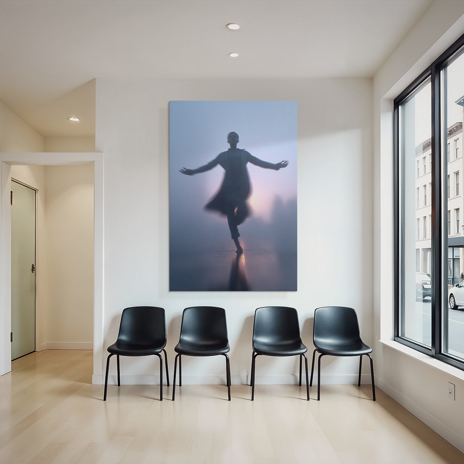 Yoga Meditation Tanzende Figur In Nebliger Umgebung Etherale Schönheit Und Tranquilität | Yoga und Meditation | Themen und Hobbys