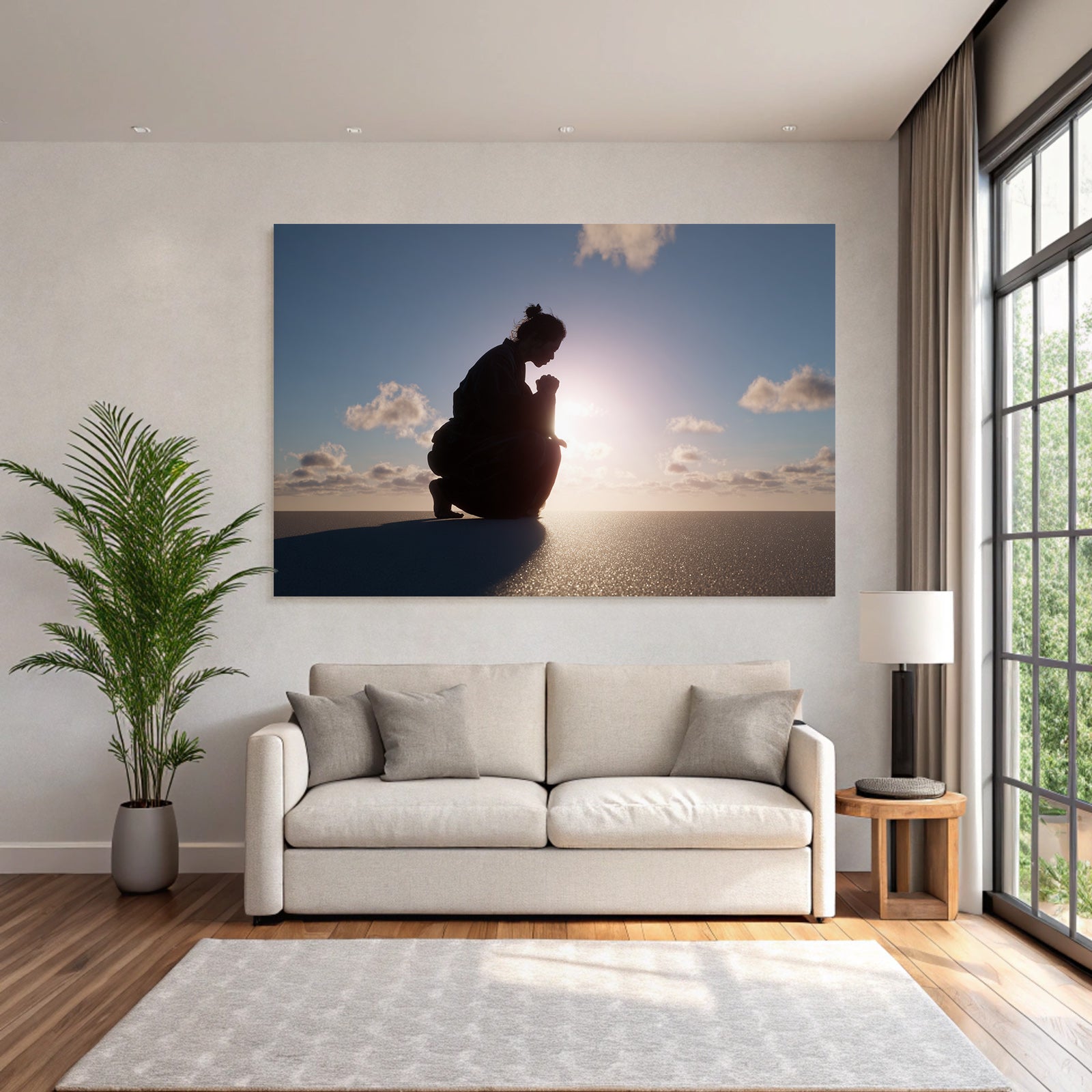Yoga Meditation Kontemplative Person Mit Scenic Himmel Sonnenaufgang Oder Sonnenuntergang | Yoga und Meditation | Themen und Hobbys