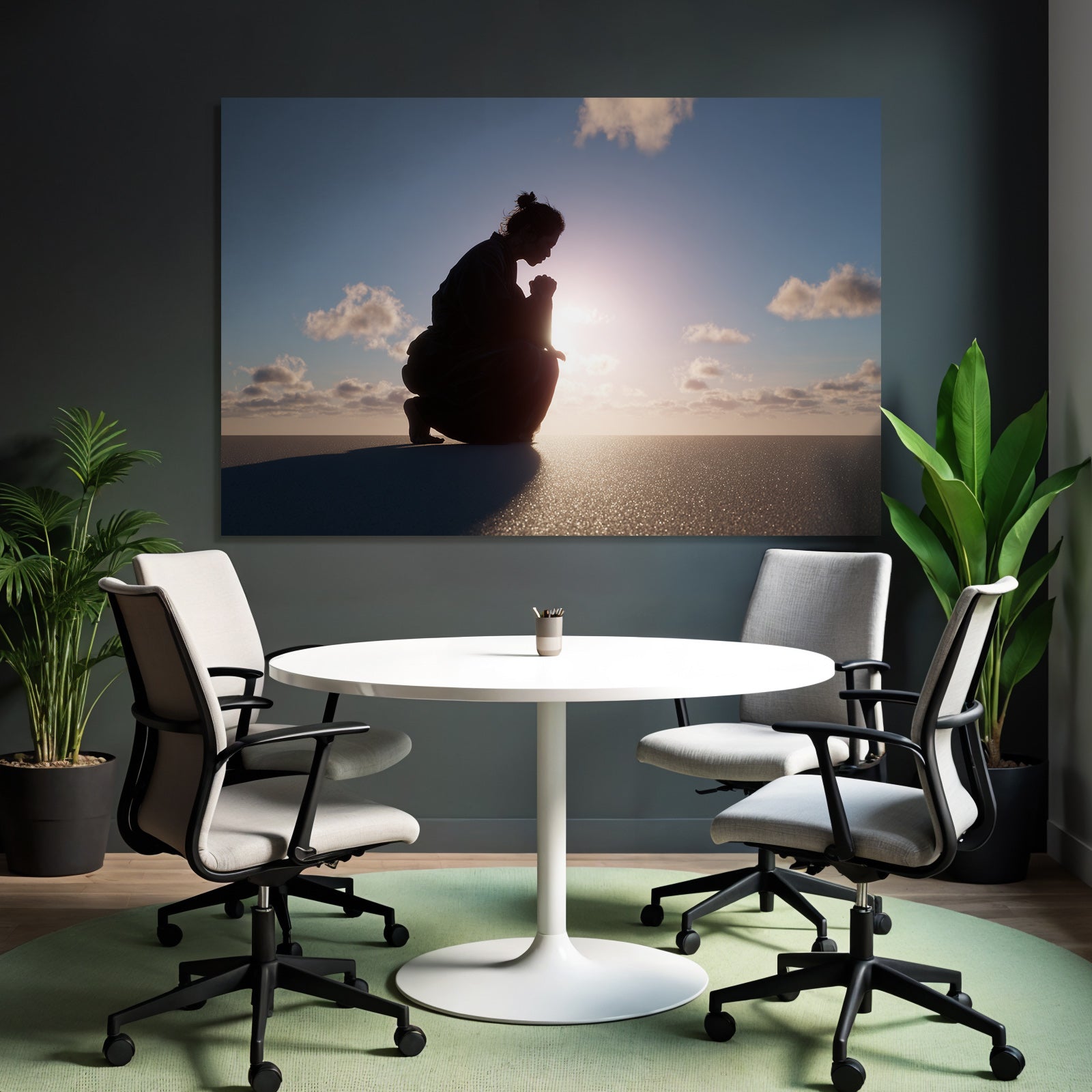 Yoga Meditation Kontemplative Person Mit Scenic Himmel Sonnenaufgang Oder Sonnenuntergang | Yoga und Meditation | Themen und Hobbys