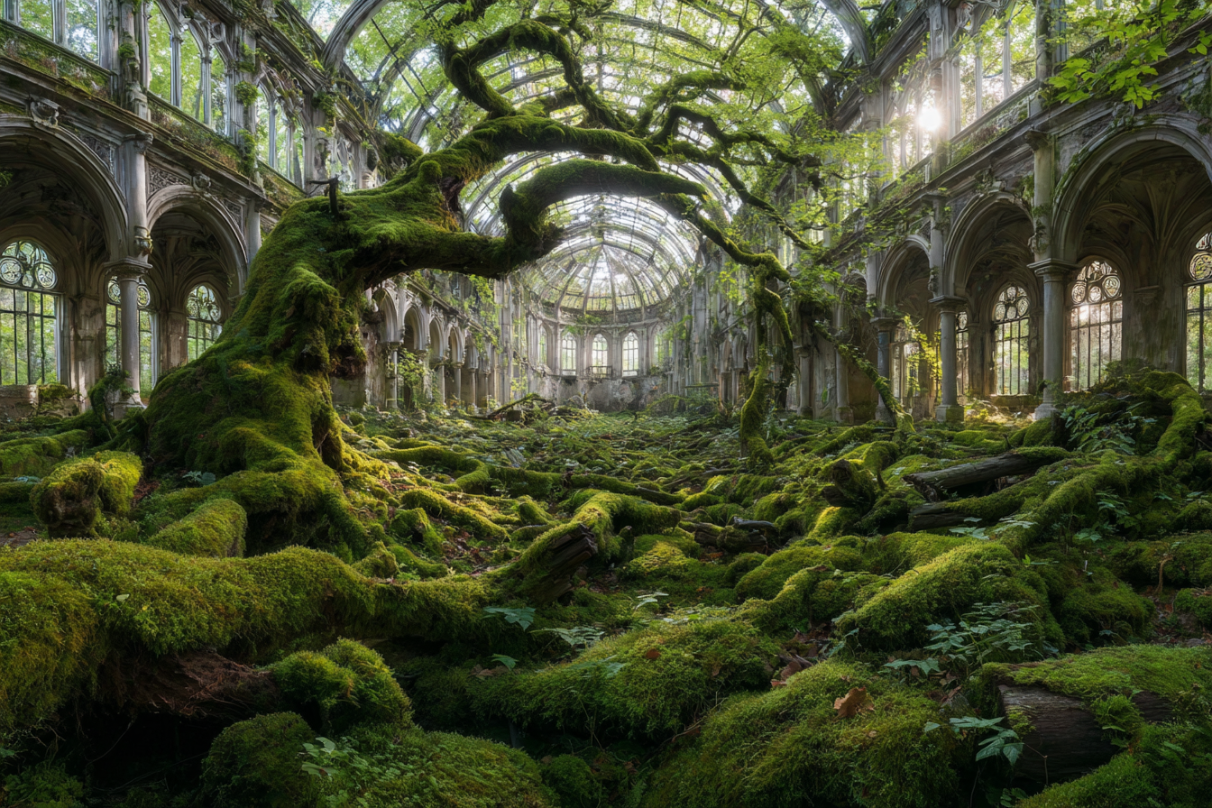 Überwuchertes Verlassenes Gebaeude Natürliche Rekultivierung Und Schönheit In Ruinen | Lost Places | Architektur