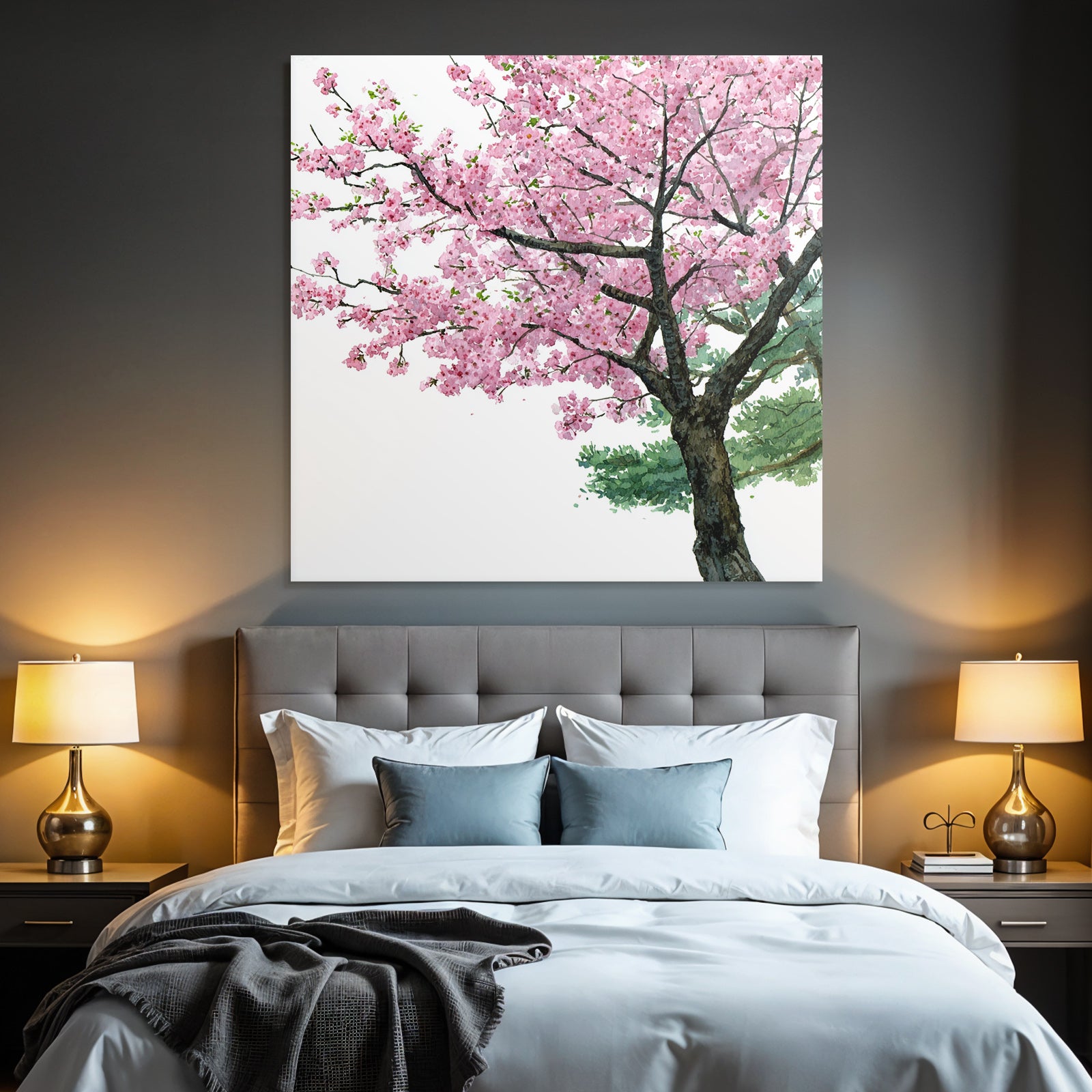 Kirschblütenbaum Aquarell Frühling