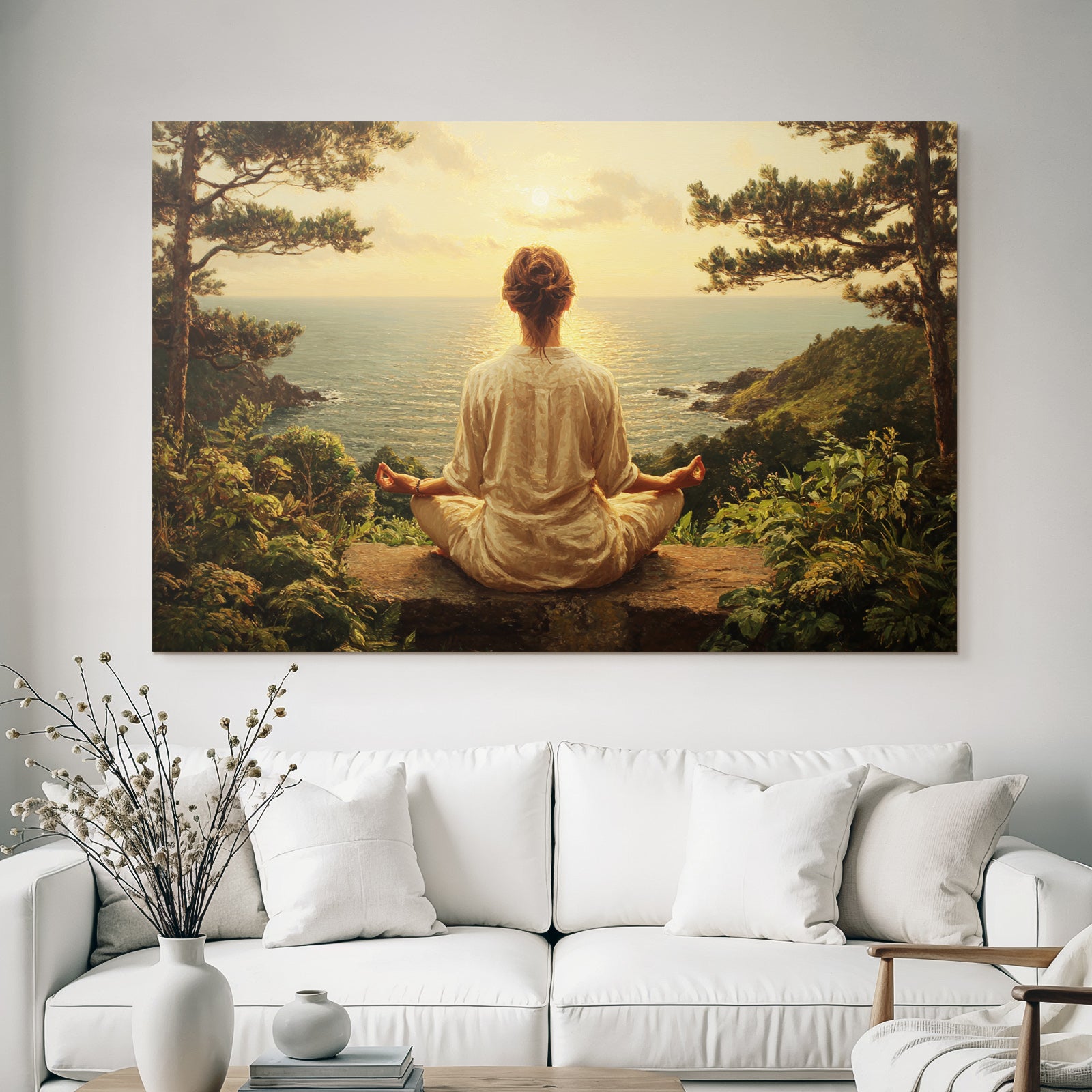 Yoga Meditation Friedliche Landschaft Meditation Am Meer Im Sonnenuntergang | Yoga und Meditation | Themen und Hobbys