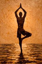 Yoga Meditation Baum Yoga Pose Beruhigung Ölmalerei | Yoga und Meditation | Themen und Hobbys