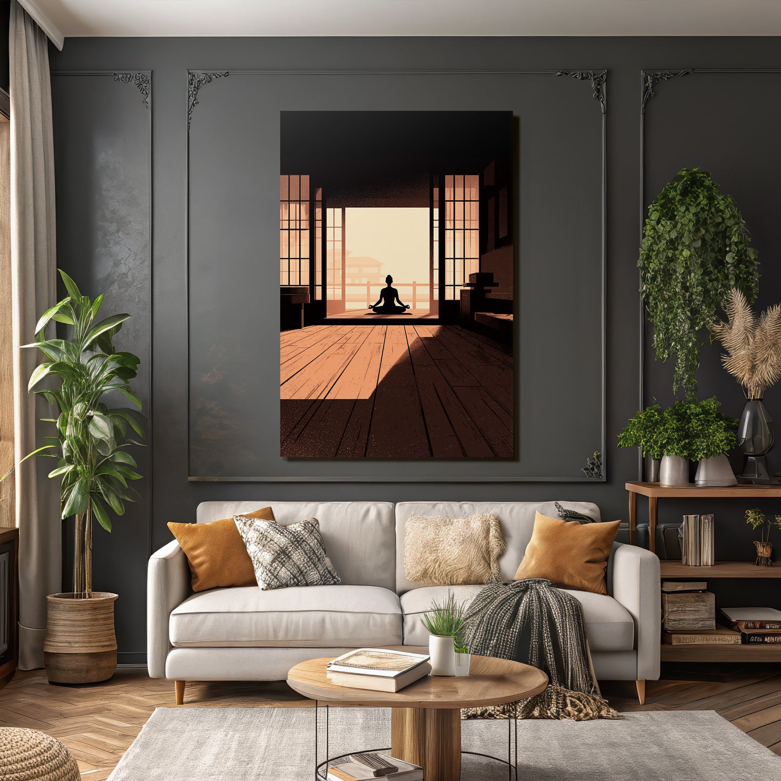 Yoga Meditation Stille Innenansicht Meditierende Person Heiteres Ambiente | Yoga und Meditation | Themen und Hobbys