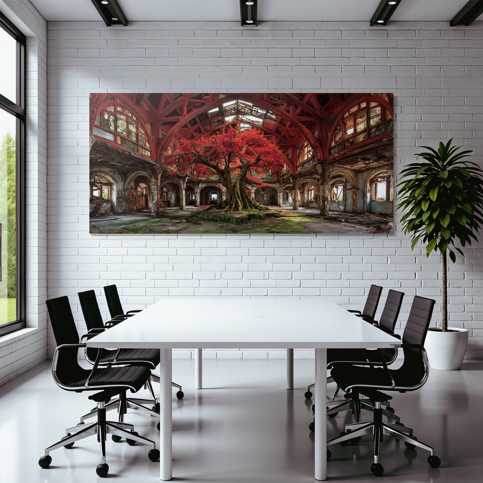 Verlassene Rot Baum Und Moos Harmonie Von Natur Und Verfall | Lost Places | Architektur