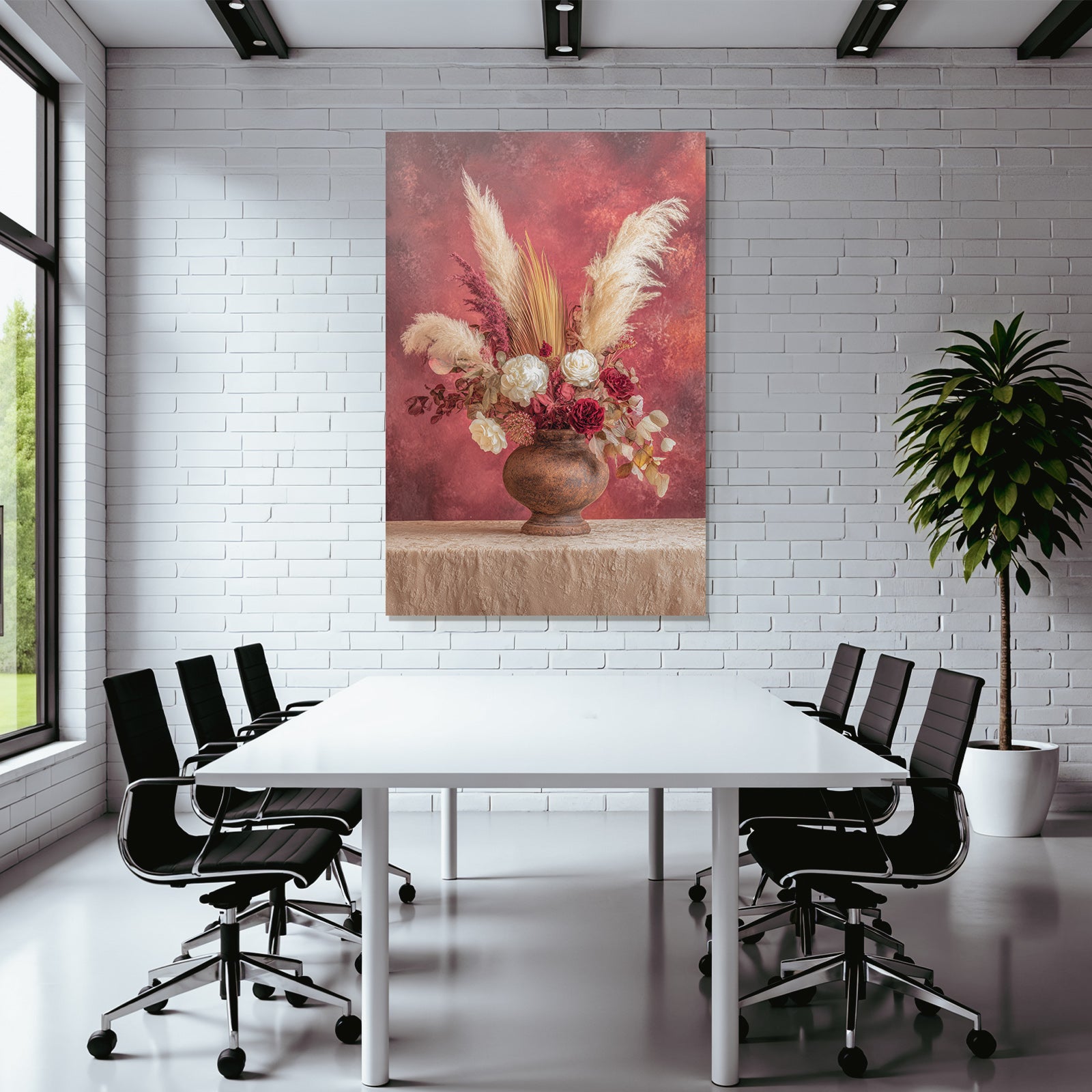 Trocken Retro Flowers Getrocknete Dekorative Anordnung In Rustikalem Vase