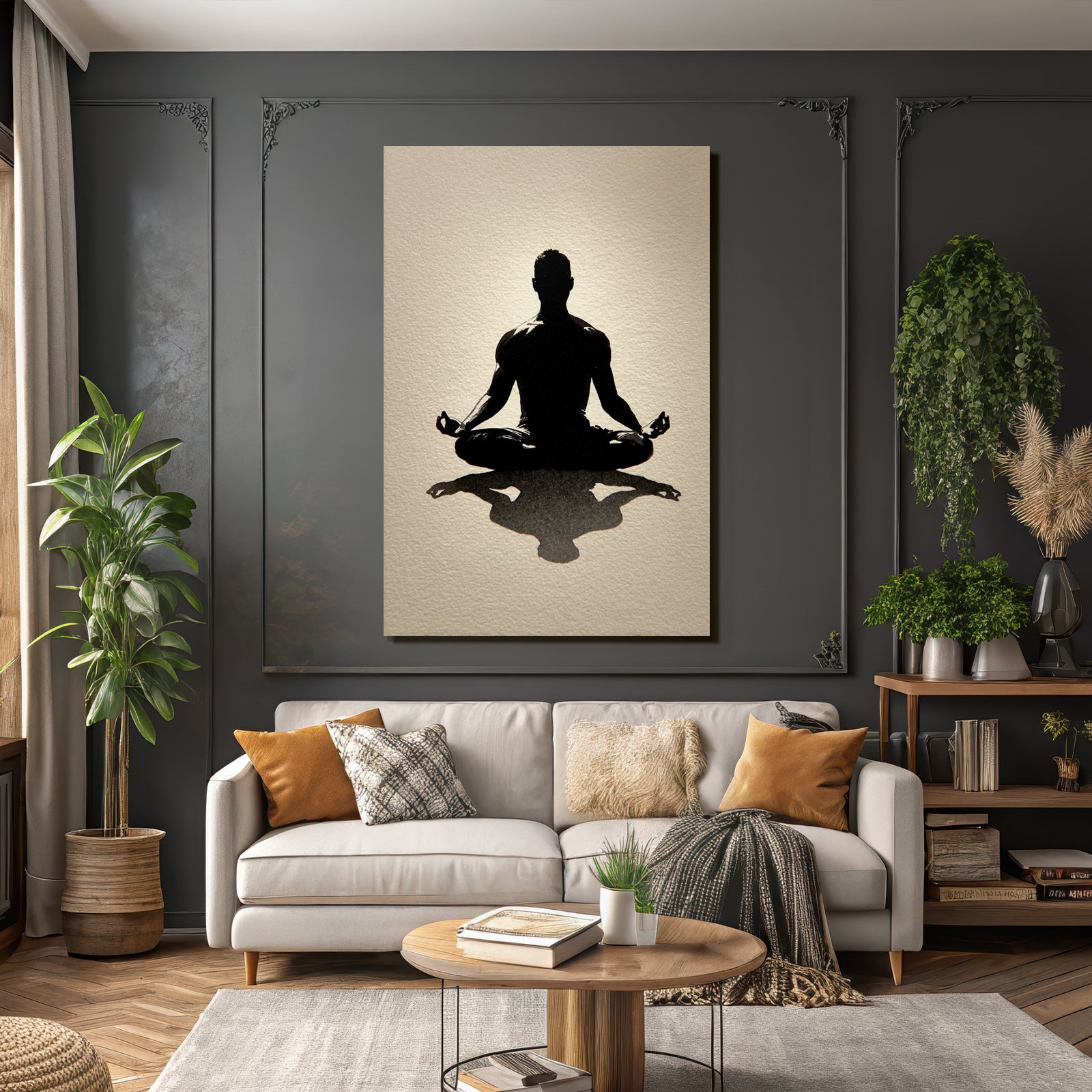 Yoga Meditation Silhoütte Einer Person Im Meditativen Sitz Geste | Yoga und Meditation | Themen und Hobbys