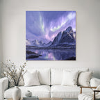 Polarlicht Ruhige Landschaft Mit Aurora Borealis Und Reflektion In Wasser | Fjorde und Gletscher | Landschaften