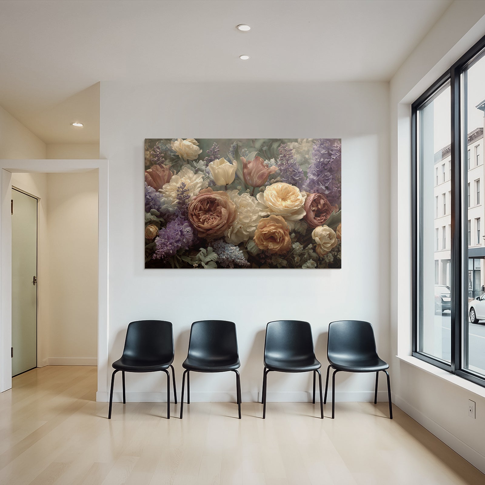 Romantisches Bouqüt Mit Pfingstrosen Tulpen Und Flieder In Pastell