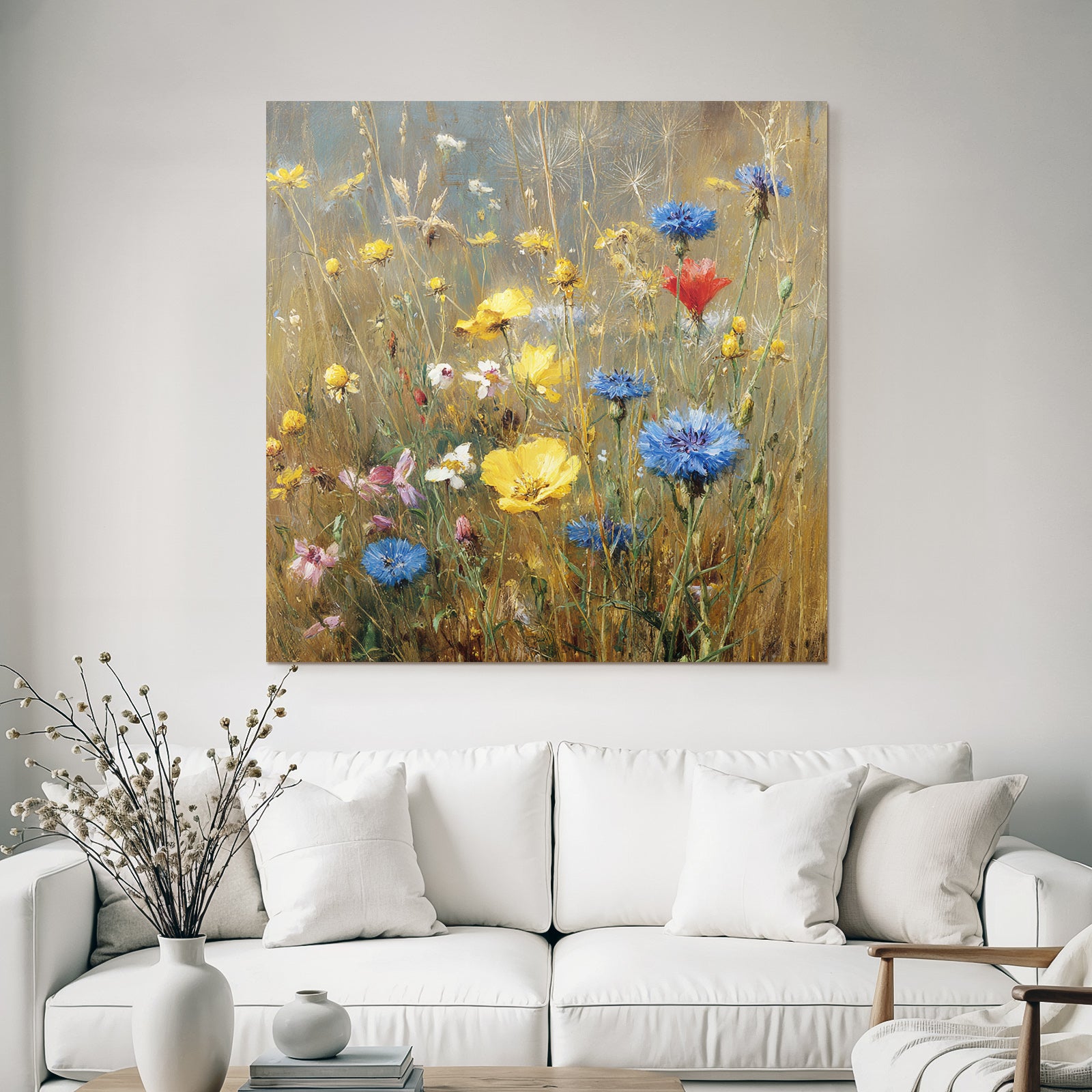 Bunte Wildwiese In Aquarell