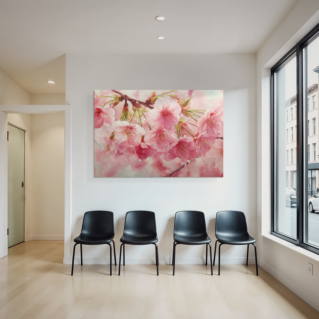 Aquarell Von Kirschblüten Im Frühling