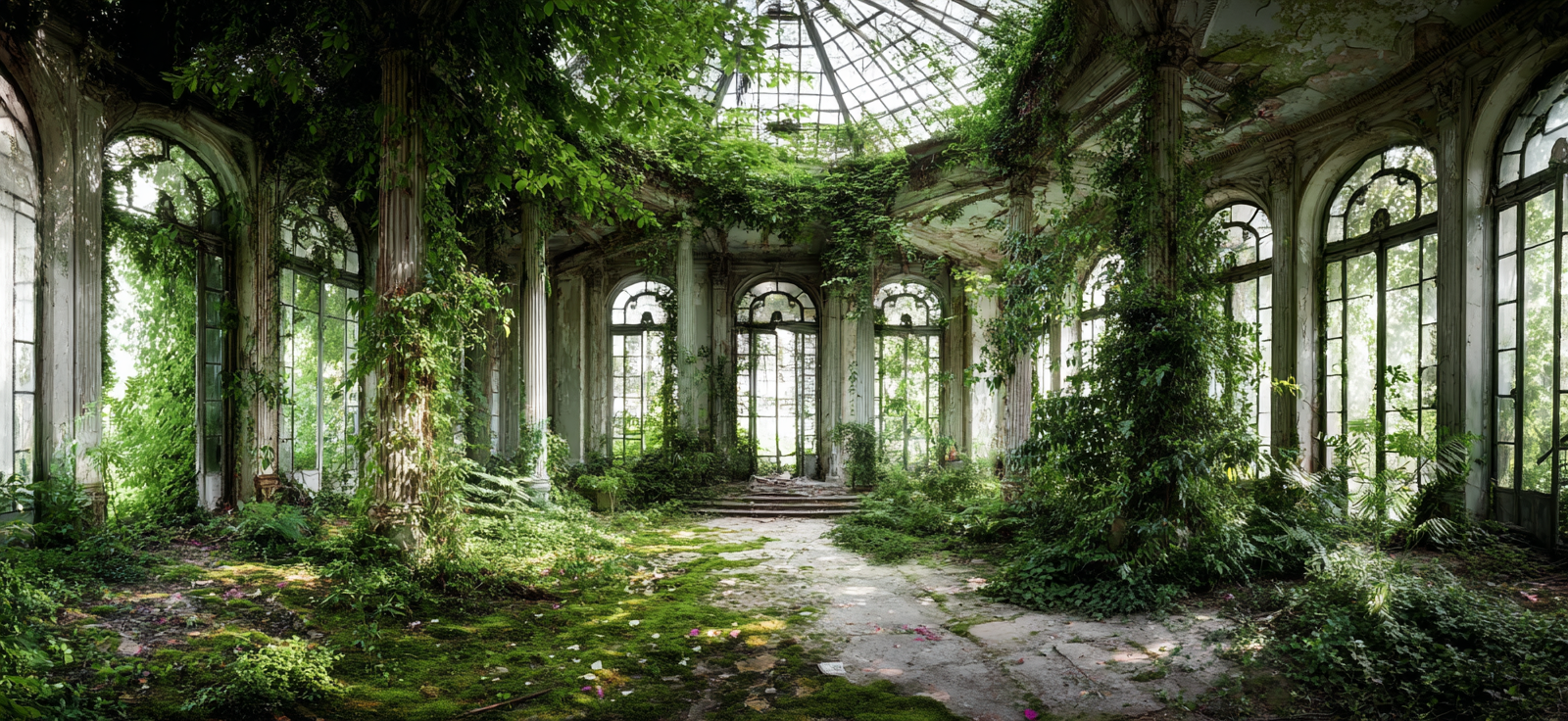 Verlassene Gewächshaus Von Natur Rekultiviert | Lost Places | Architektur