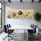 Botanische Illustration Detailreiche Blüten Verschiedene Farben Beige Hintergrund