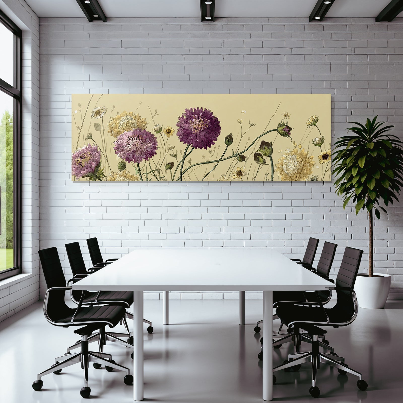 Botanische Illustration Detailreiche Blüten Verschiedene Farben Beige Hintergrund