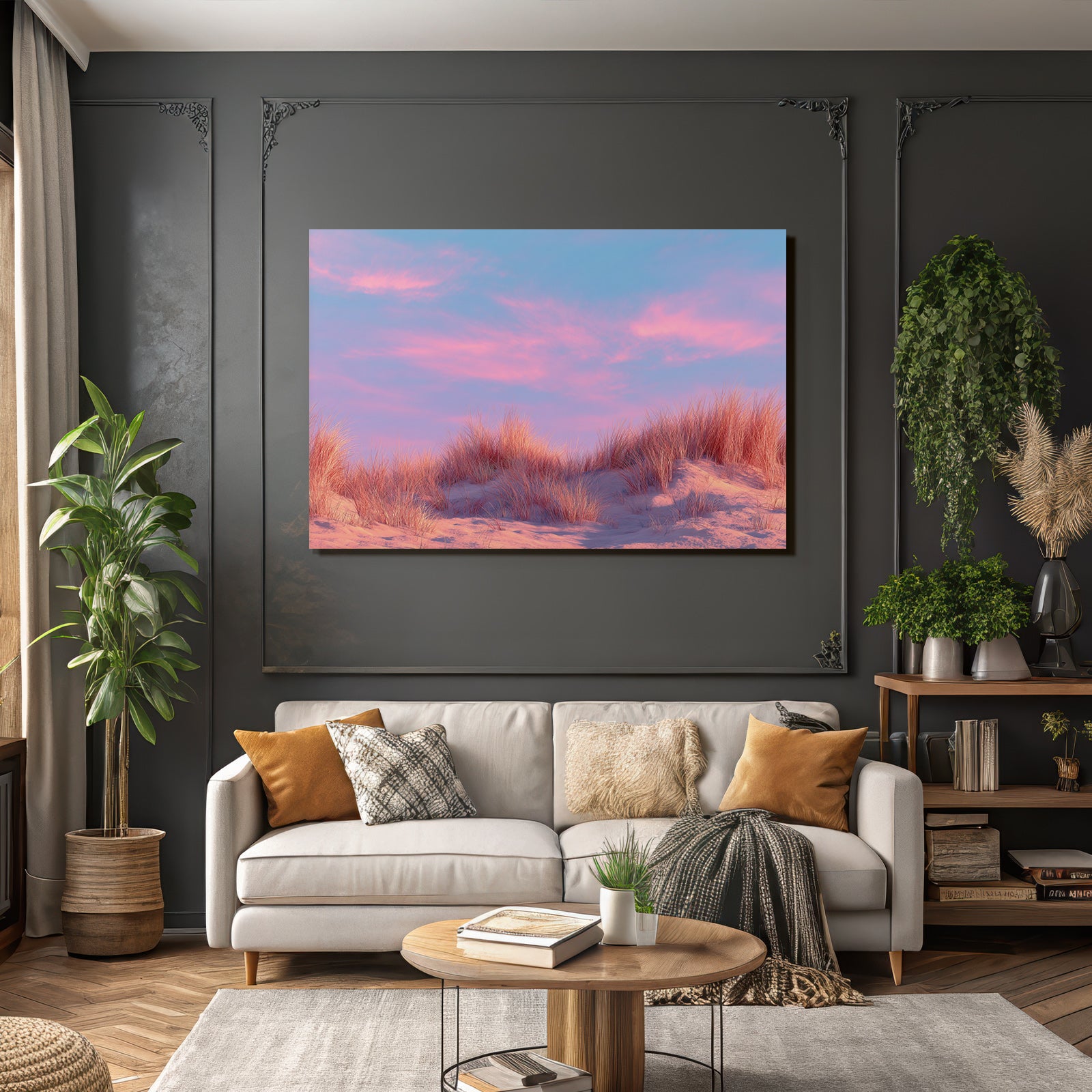 Ruhige Landschaft Gras Auf Sanddünen Mit Pastellfarbenem Himmel | Duenen und Heide | Landschaften