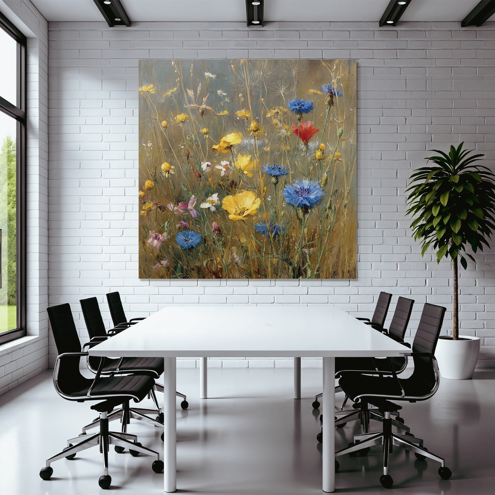 Bunte Wildwiese In Aquarell