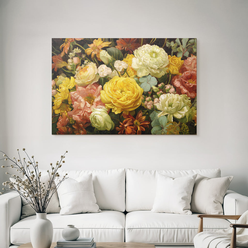 Trocken Retro Flowers Lebendige Florale Arrangement Mit Bunten